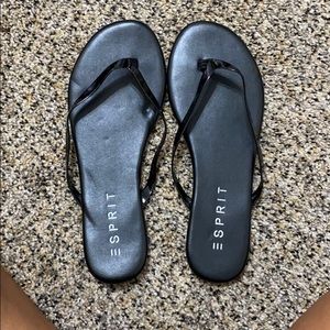 Black flip flops